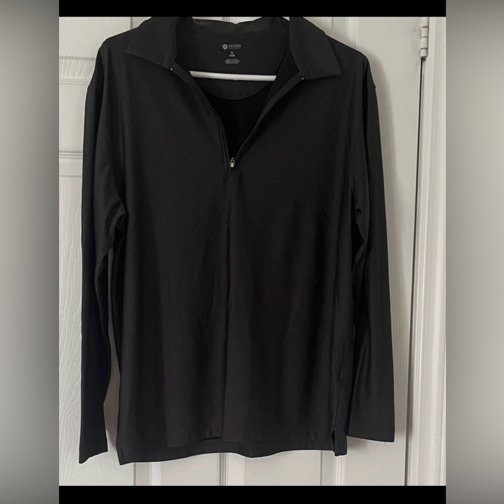 Haggar Men's Dark Zip-Up Sweater
